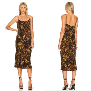 NWOT Rails Ami Tortoise Shell Print Plisse Pullover Slip Dress Casual Women’s XS